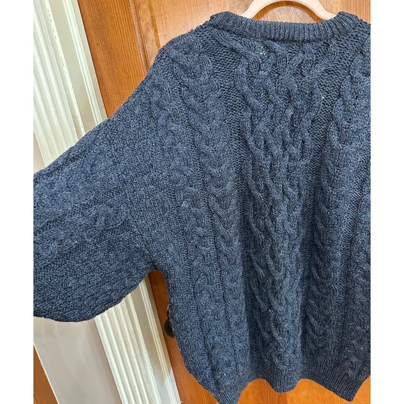 Vintage Mens 100% Wool Fishermans Sweater - Aran Crafts - Large - Picture 5 of 7